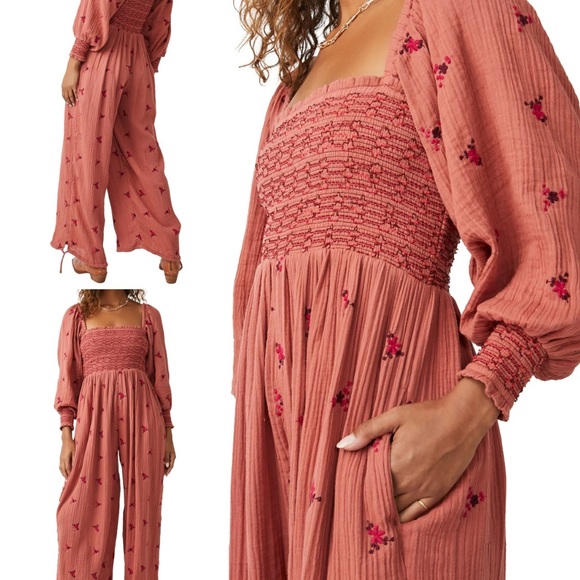 Free People Pants - Free People Dahlia Embroidered Jumpsuit